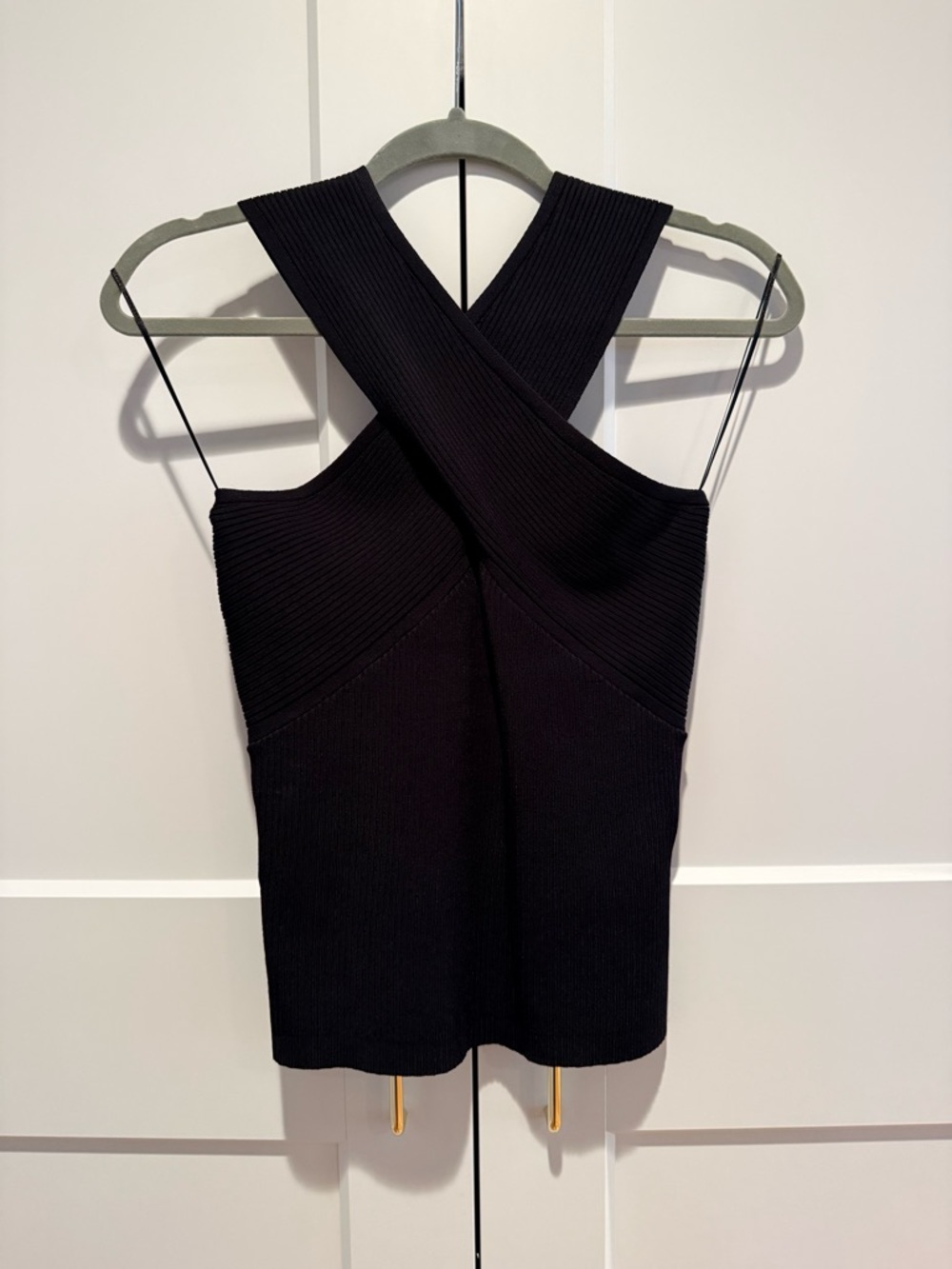 NWT Reiss Lily Ribbed Knit Sleeveless Halter Top L - Picture 7 of 10